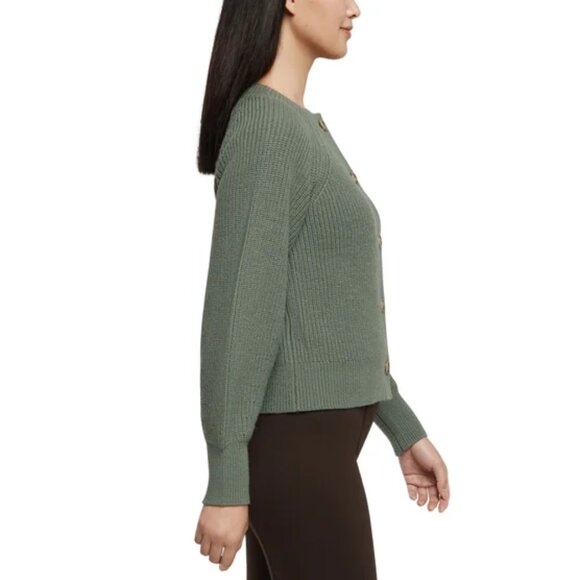 Banana Republic Women's Ribbed Crew Neckline Button Front Cardigan - Picture 3 of 7